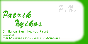 patrik nyikos business card